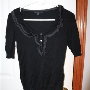 Black and grey ruffled shirt